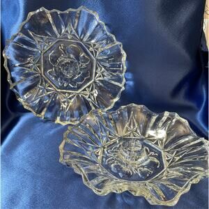 Pair Federal Pioneer Pattern Ruffle Candle Stick Holders